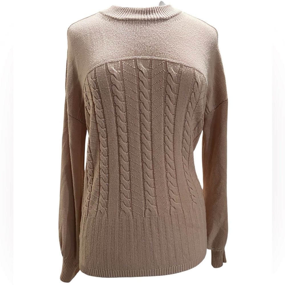 Women's Cable Knit Sweater - Blush Pink